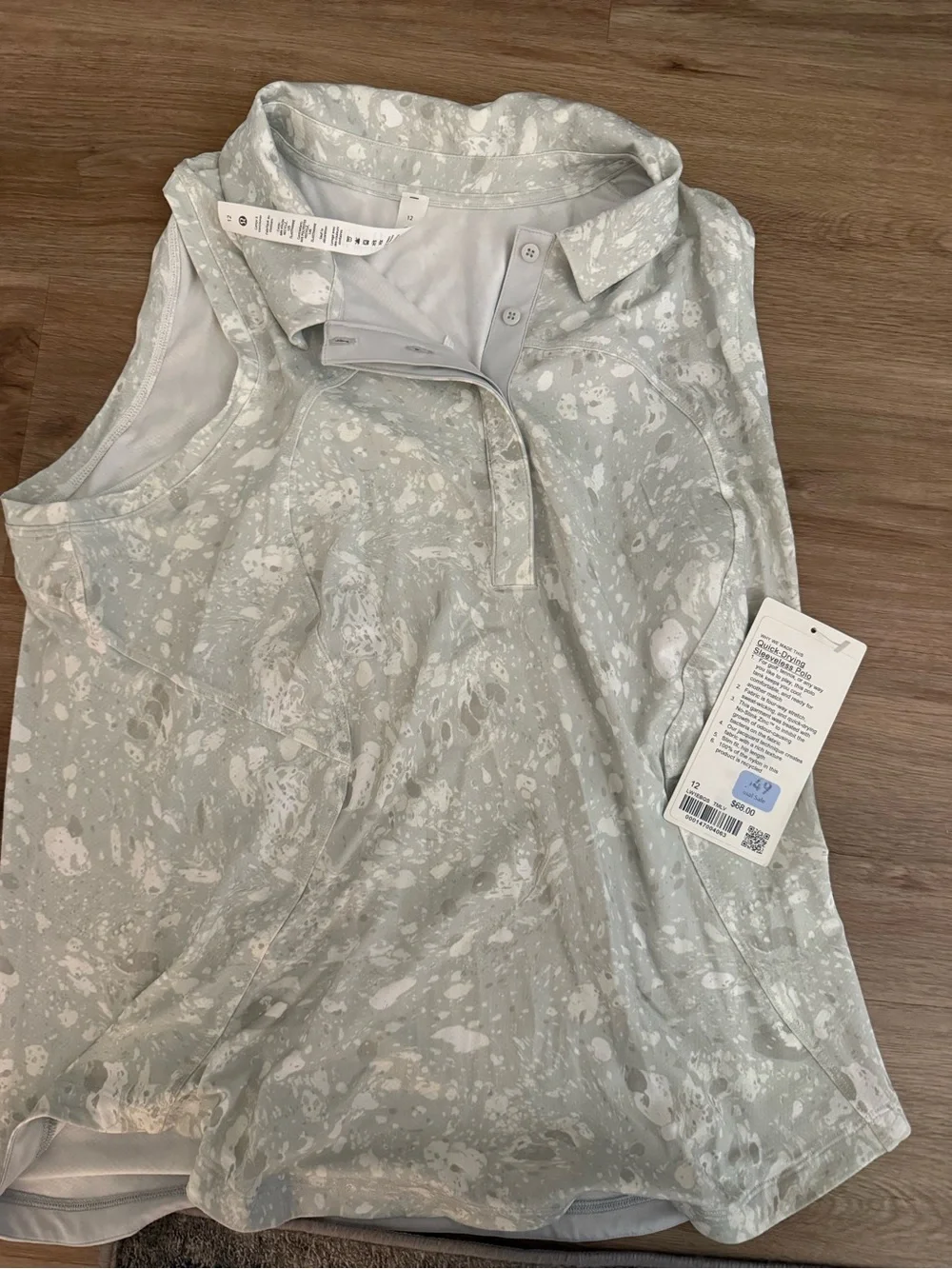 Lululemon sleeveless polo white print size 12 - Picture 4 of 5